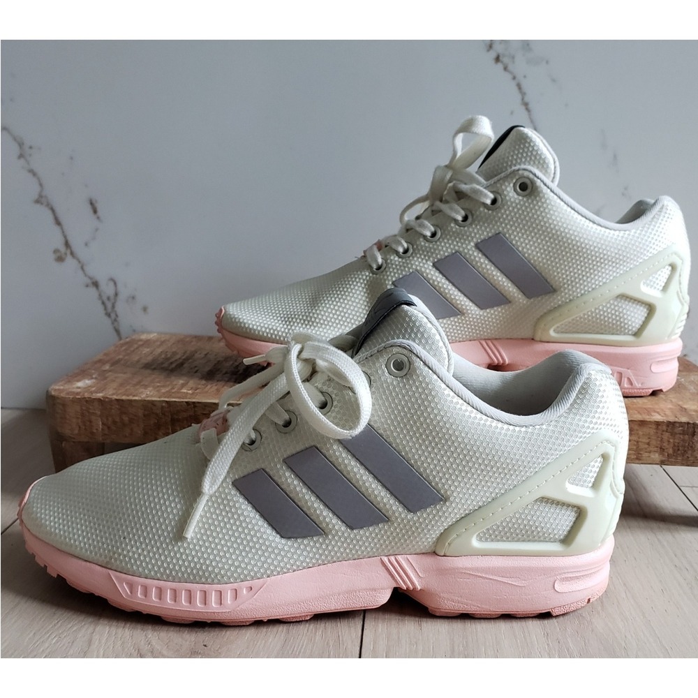Adidas Sneakers Womens 9.5 Metallic Silver Pink Originals ZX Flux Running BA7642